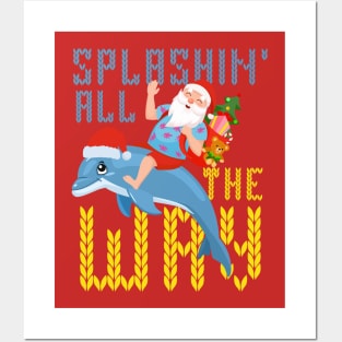 Splashin all the way - funny ugly sweater Posters and Art